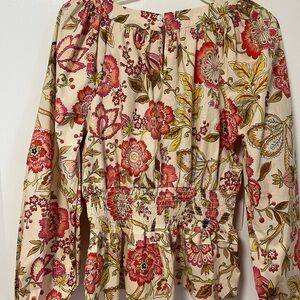 Spartina june peplum callawasssie jacobean peasant blouse